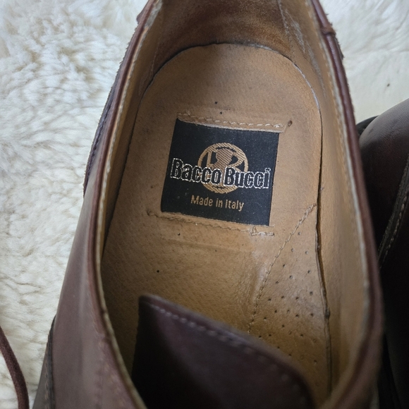 Bacco Bucci Men’s Dress Work Shoes Brown Leather Size 9½ Made In Italy - Picture 7 of 9